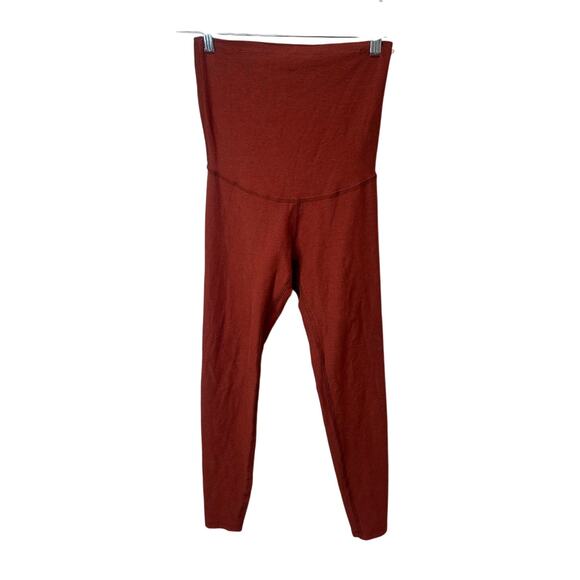 Beyond The Bump Sz M Beyond Yoga Leggings SpaceDye Orange Red Thread Loose - Picture 1 of 9